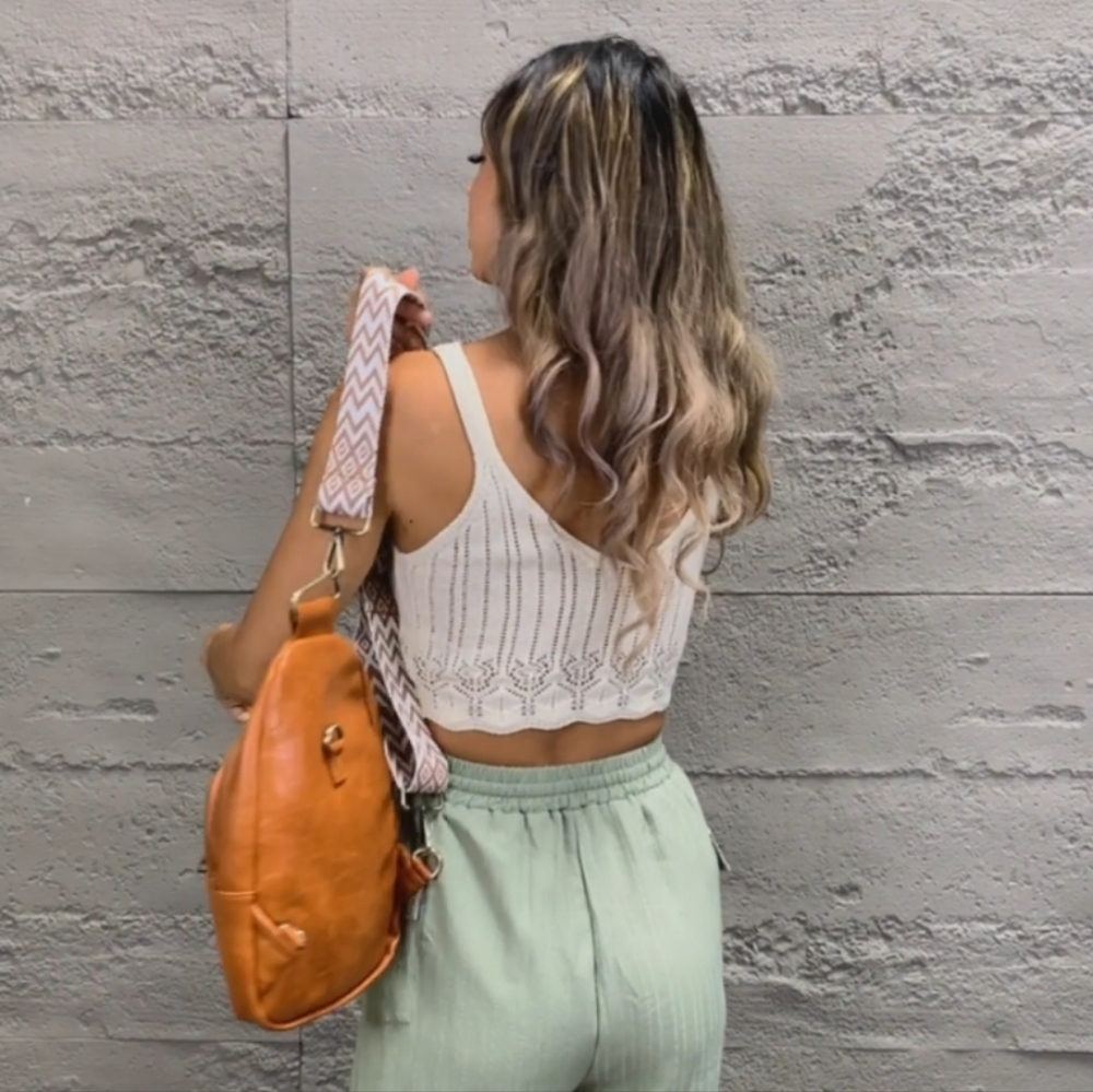 Vegan Leather Sling Bag Crossbody Shoulder Purse Convertible Wide Guitar Strap - Picture 14 of 14